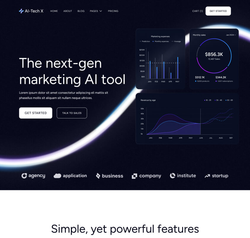 AI-Tech X - Home V1 Page - Artificial Intelligence Technology Webflow Template